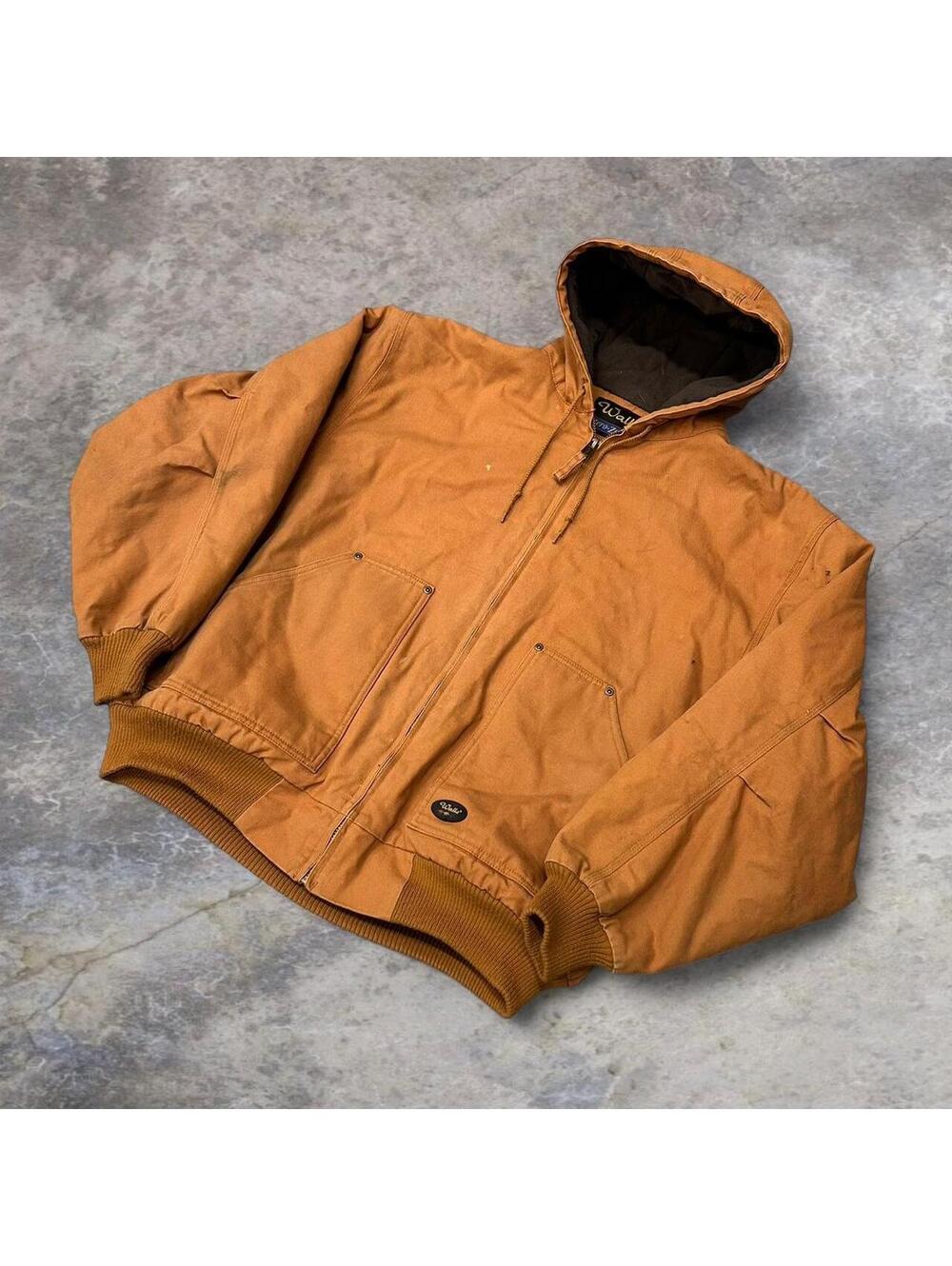 Walls brown canvas jacket with hood #workwear #canvas